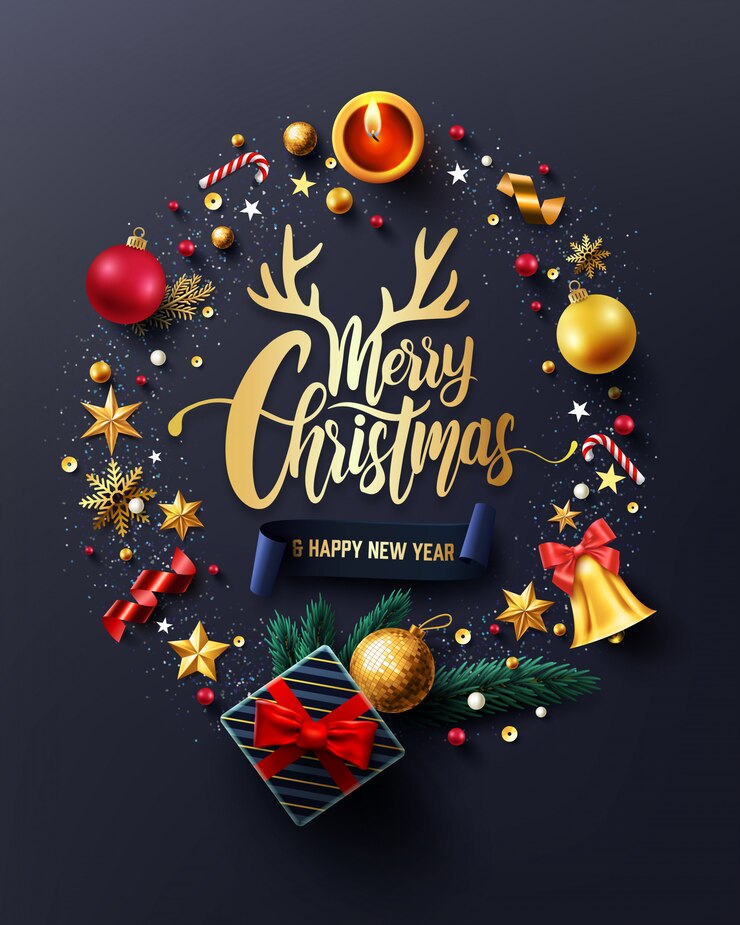 Vector tarjeta de feliz navidad y feliz año nuevo