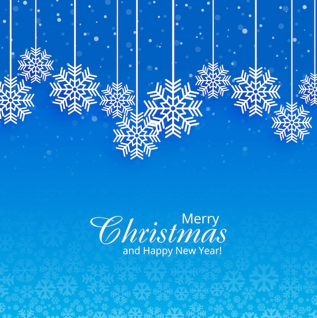 Tarjeta de feliz Navidad con fondo hermoso copo de nieve