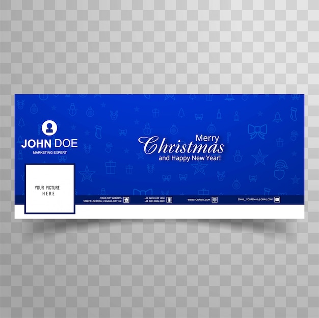 Tarjeta de feliz Navidad con fondo de plantilla de banner de facebook