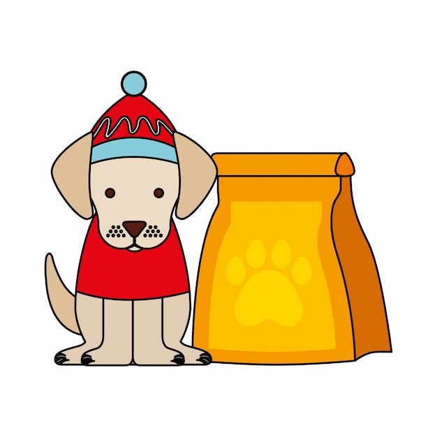Tarjeta de feliz navidad perro