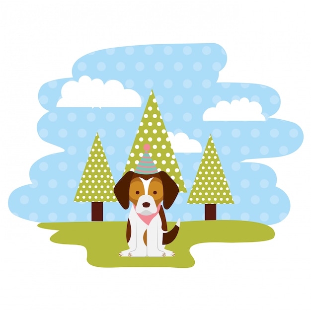 Vector tarjeta de feliz navidad perro