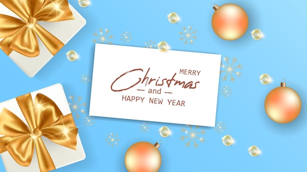 Tarjeta de feliz navidad y próspero año nuevo
