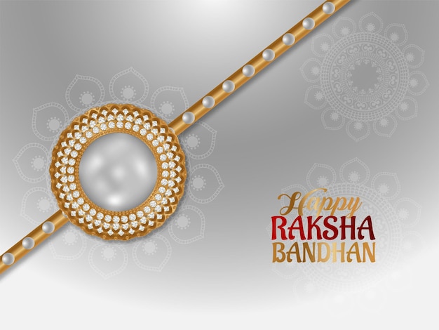 Tarjeta feliz raksha bandhan con rakhi creativo sobre fondo rojo