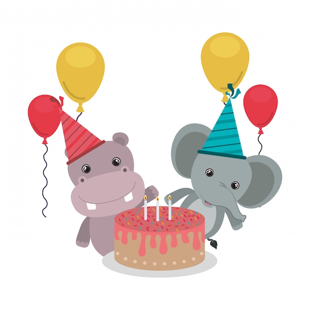 Tarjeta de festejo con animales