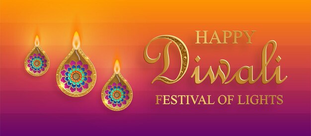 Tarjeta festiva de Diwali y Deepawali El festival indio de las luces