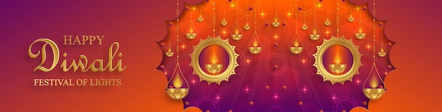 Tarjeta festiva de Diwali y Deepawali El festival indio de las luces
