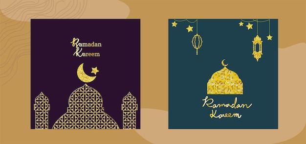 Vector tarjeta del festival ramadan kareem de estilo islámico