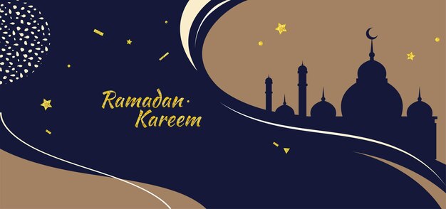 Tarjeta del festival ramadan kareem de estilo islámico