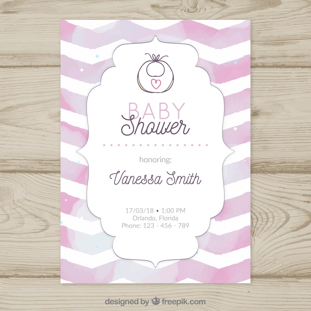 Tarjeta de fiesta del bebé en estilo hecho a mano