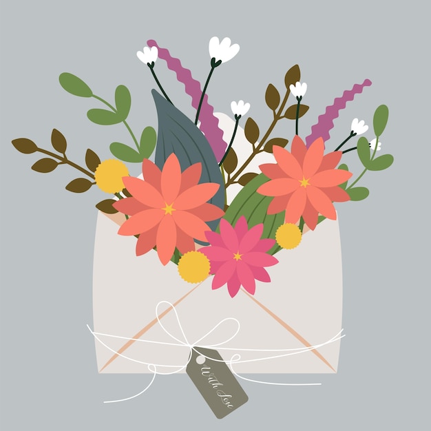 Vector tarjeta de flores vectoriales