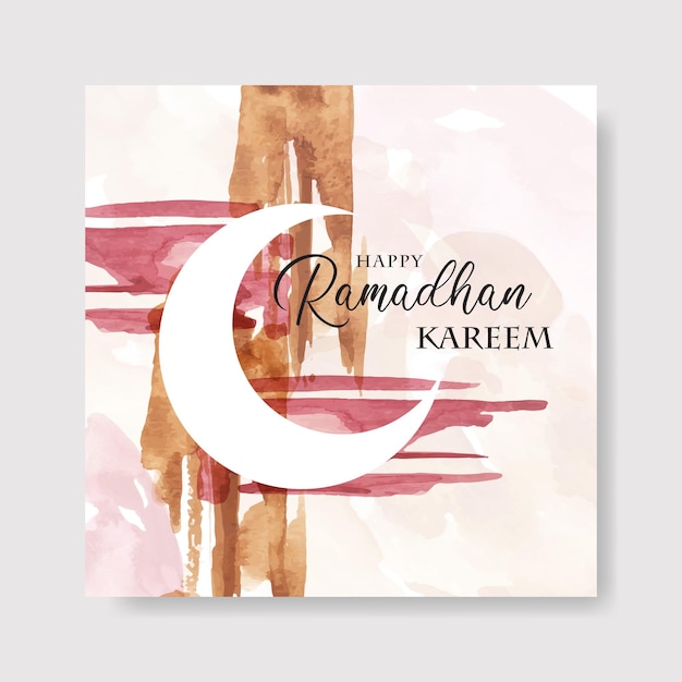 Vector tarjeta de fondo abstracto de acuarela de ramadhan kareem