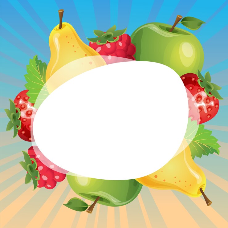 tarjeta de fruta fresca colorida