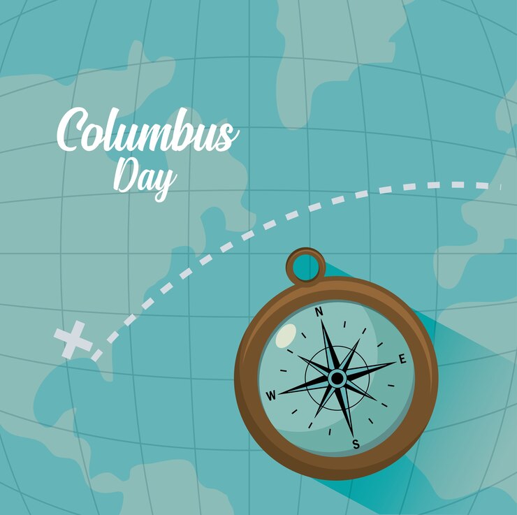 Vector tarjeta happy columbus day