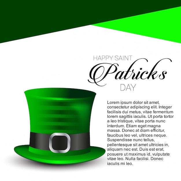 Tarjeta de happy st patrick con fondo verde y blanco