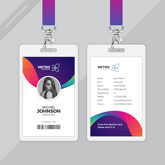 Vector tarjeta de identidad de la empresa