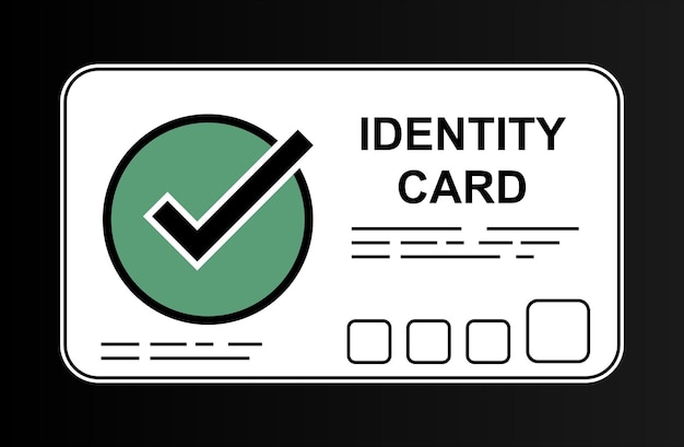 tarjeta de identidad o icono de tarjeta de identificación para la identificación nacional oficina de pasaporte licencia de conducir, etc. concepto