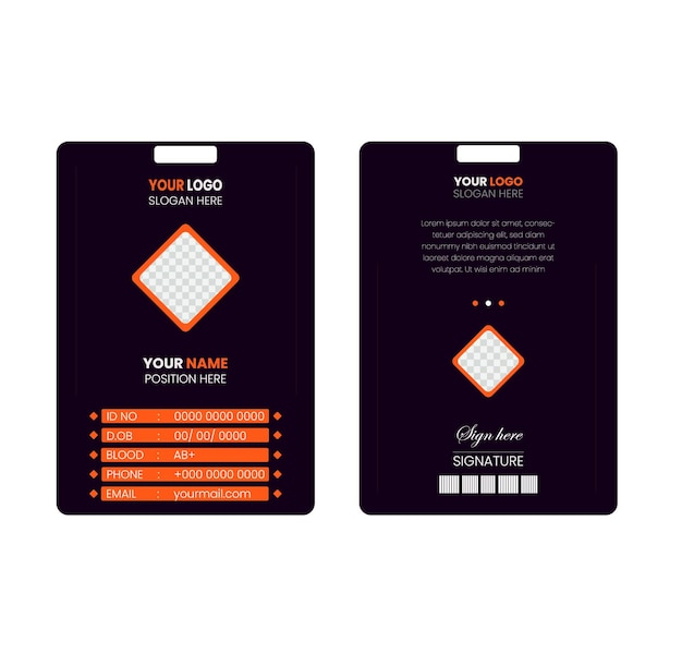 Tarjeta de identidad oficial del estudiante corporativo