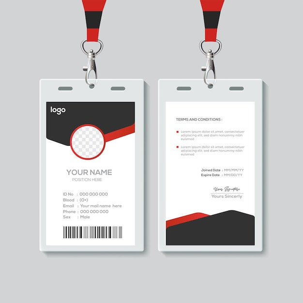 Tarjeta de identificación de empleado de oficina corporativa