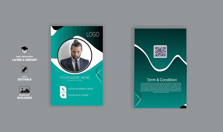 Tarjeta de identificación moderna y minimalista
