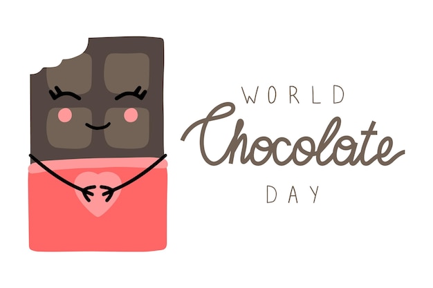 Tarjeta de ilustración vectorial del Día Mundial del Chocolate
