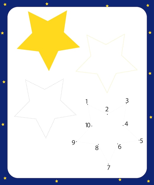 tarjeta infantil con estrella para el desarrollo creativo del niño
