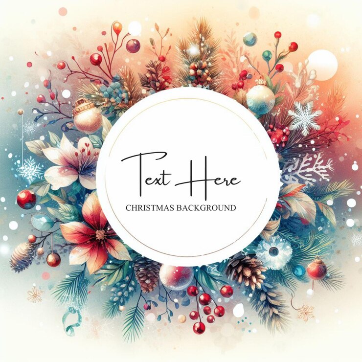 Tarjeta de invitación de acuarela con texto gratuito para fiesta y celebración de Navidad