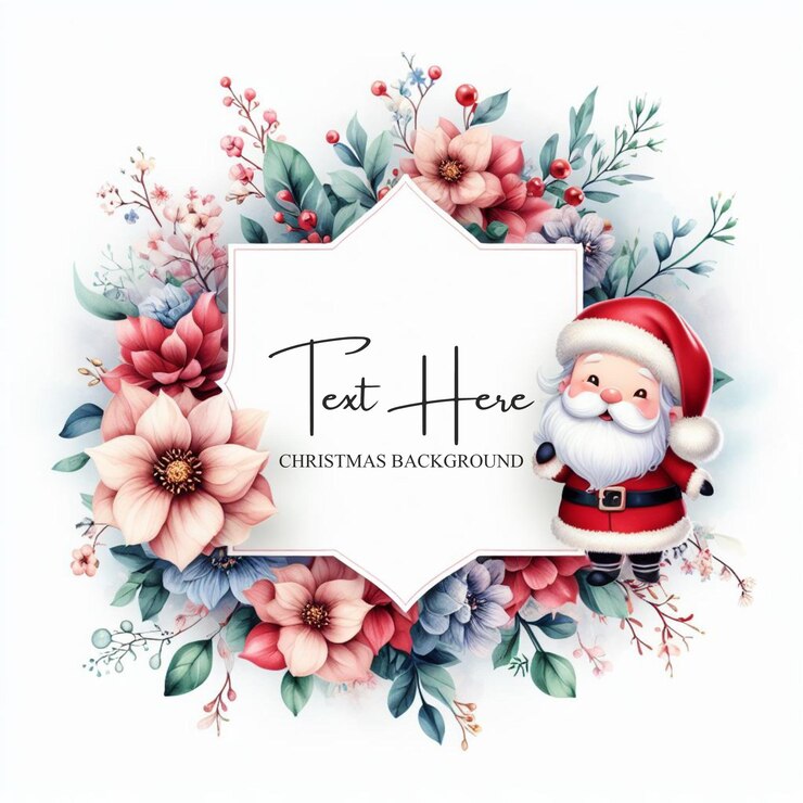 Tarjeta de invitación de acuarela con texto gratuito para fiesta y celebración de Navidad