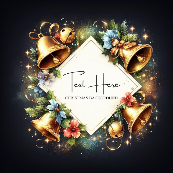 Tarjeta de invitación de acuarela con texto gratuito para fiesta y celebración de Navidad