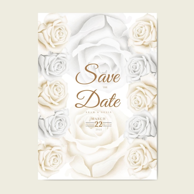 tarjeta de invitación de boda con acuarela floral