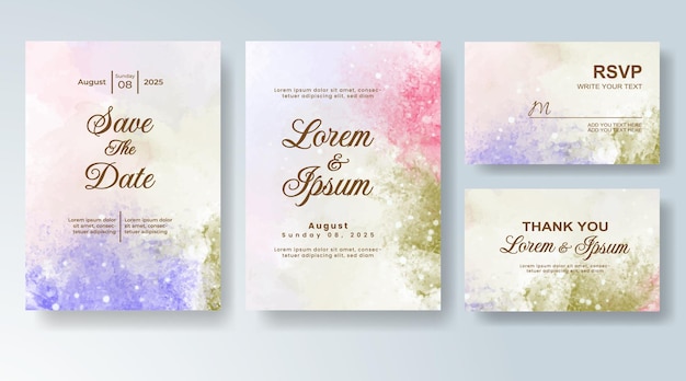 tarjeta de invitación de boda de acuarela