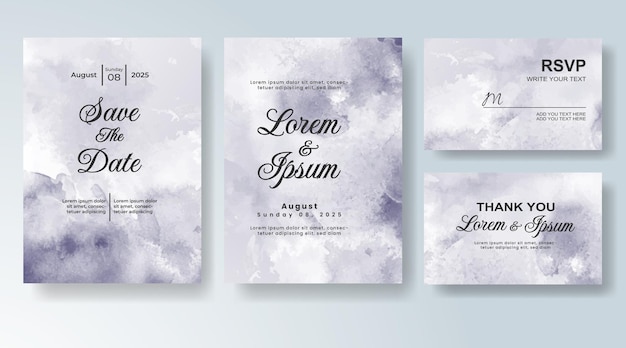 tarjeta de invitación de boda de acuarela