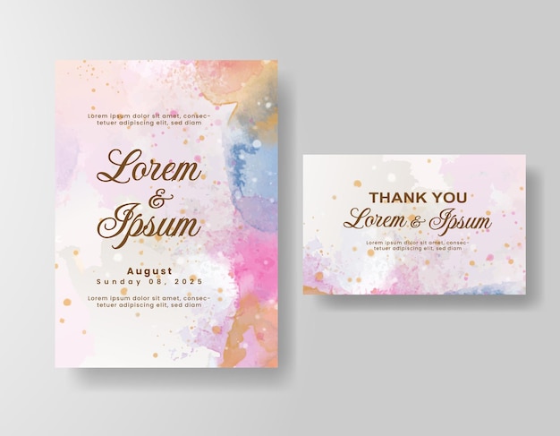 tarjeta de invitación de boda de acuarela