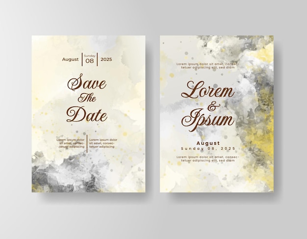 tarjeta de invitación de boda de acuarela