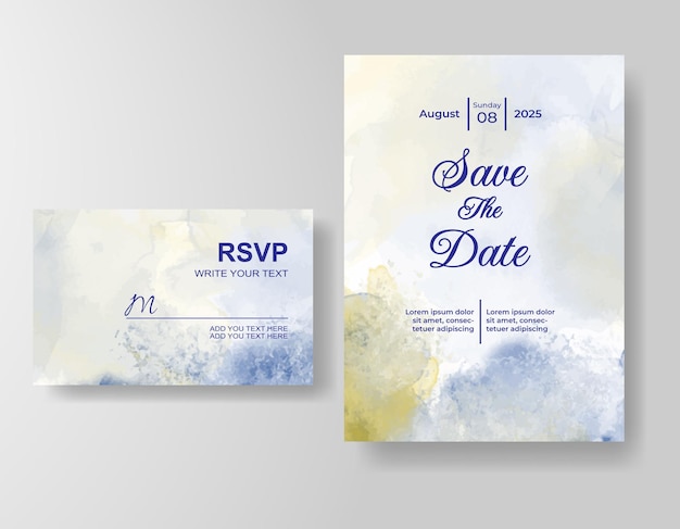tarjeta de invitación de boda de acuarela