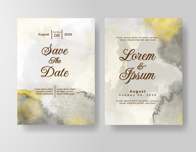 tarjeta de invitación de boda de acuarela