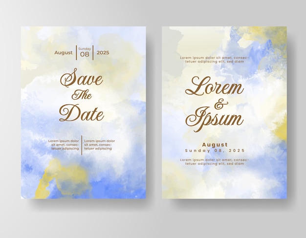 tarjeta de invitación de boda de acuarela