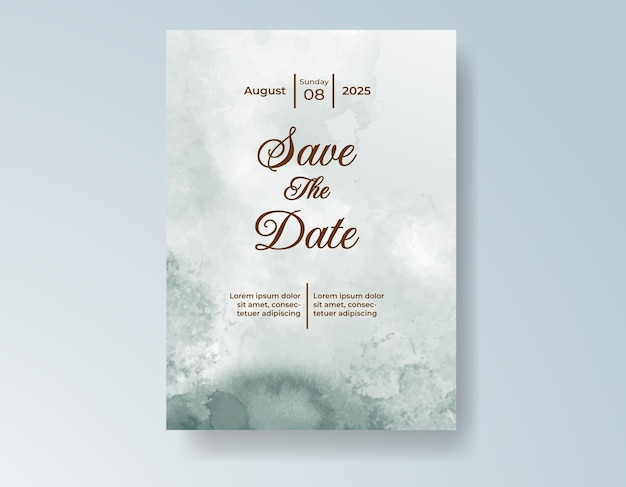 tarjeta de invitación de boda de acuarela