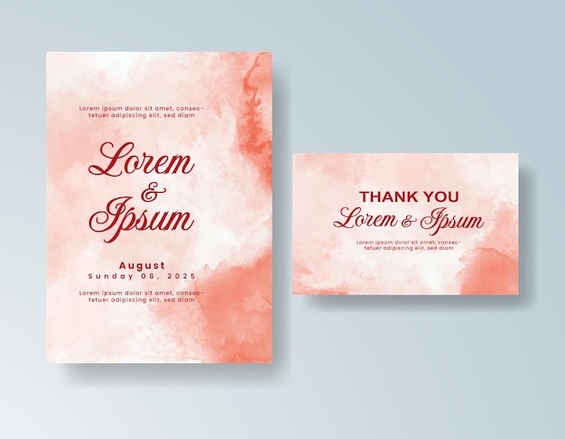 Tarjeta de invitación de boda de acuarela