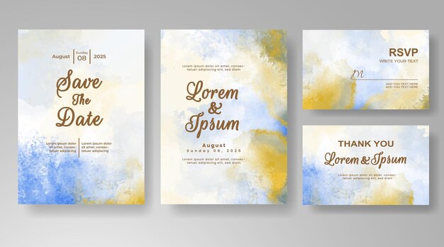tarjeta de invitación de boda de acuarela
