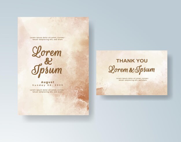 tarjeta de invitación de boda de acuarela