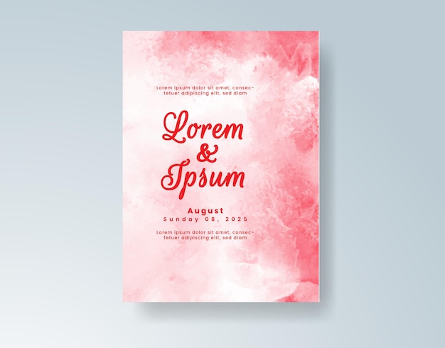 Tarjeta de invitación de boda en acuarela