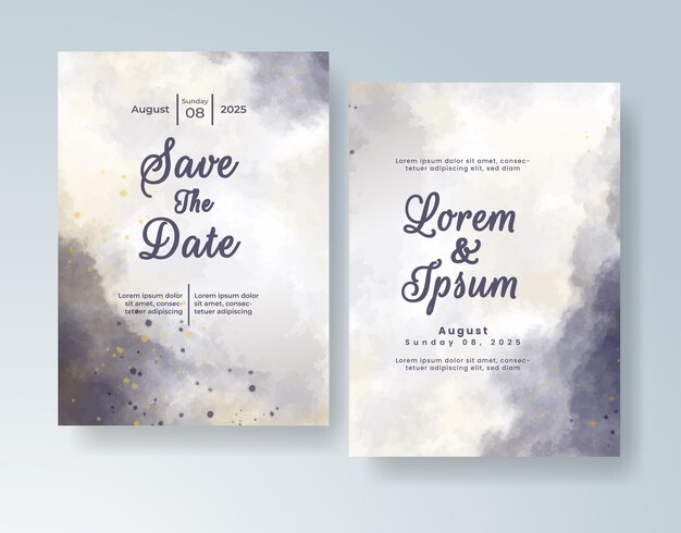 Tarjeta de invitación de boda en acuarela
