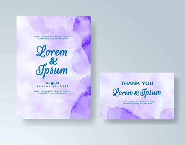 tarjeta de invitación de boda de acuarela