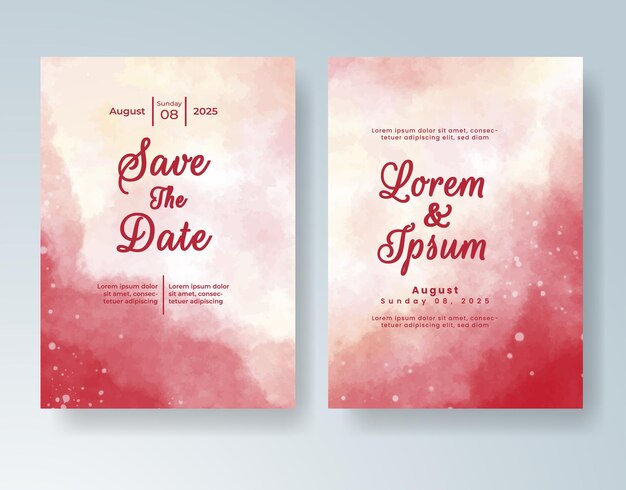 tarjeta de invitación de boda de acuarela