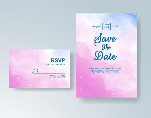 tarjeta de invitación de boda de acuarela