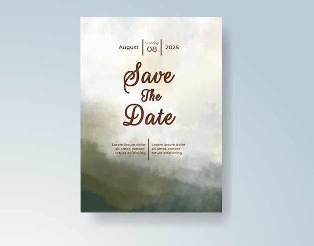tarjeta de invitación de boda de acuarela