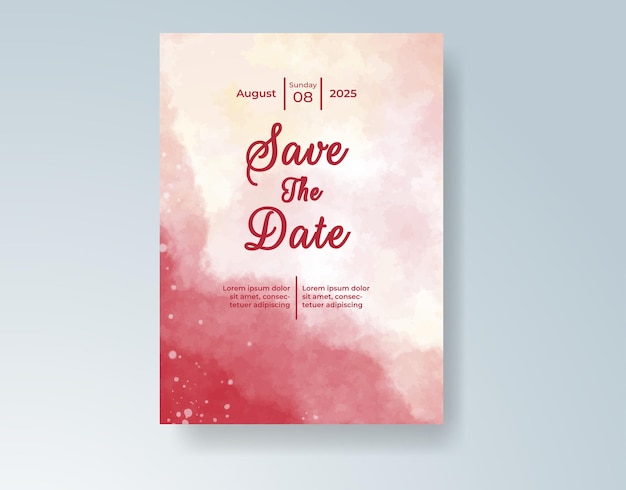 tarjeta de invitación de boda de acuarela