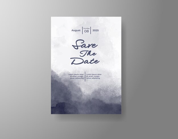 tarjeta de invitación de boda de acuarela