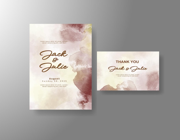 tarjeta de invitación de boda de acuarela
