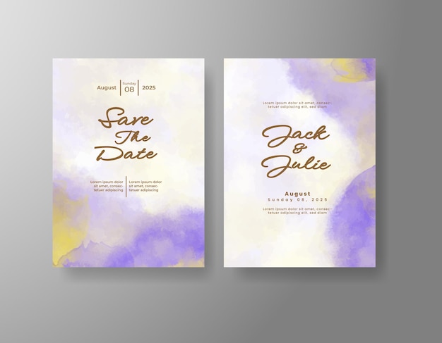 tarjeta de invitación de boda de acuarela